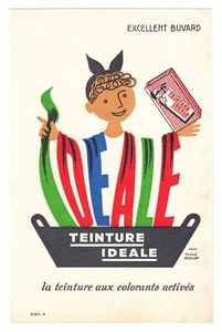*** Teinture IDEALE _ teinture aux colorants activés *** Buvard ancien 13,5 x 21 - Picture 1 of 2