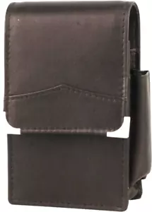 Kingsize / 100er Zigaretten Packungsetui Leder black - Feuerzeugf. - Druckknopf - Picture 1 of 2
