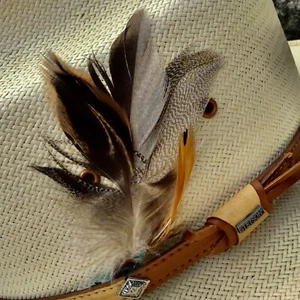 Plumas naturales decorativas para todos los sombreros cuero paja fieltro piel - Imagen 1 de 2