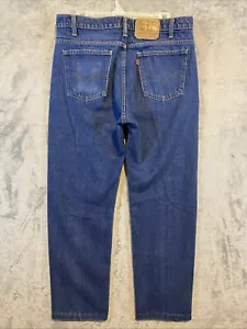 Jeans Levi's 505 arancione linguetta regular fit 36x30 modificato a 27 pollici cucitura interna vintage - Foto 1 di 10