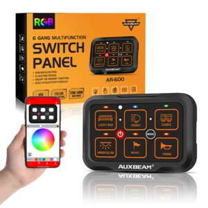 AUXBEAM RGB 6 Gang Switch Panel LED Light Bar Circuit Control Relay System 12V - Picture 1 of 8