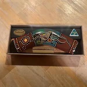 Original Australien Hartholz Bumerang handgefertigt Aboriginal Kunstwerk 8"" 20 cm - Bild 1 von 5