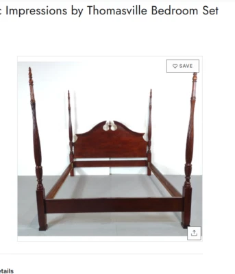 1998 Thomasville Impressions Solid Cherry 6 Piece Bedroom Set - Vintage - Image 1 of 4