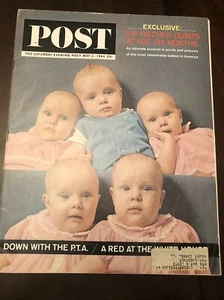 1964 Saturday Evening Post May 2-Cincinnati Reds;Quints; PTA: Pay TV; Pat Weaver - Picture 1 of 2