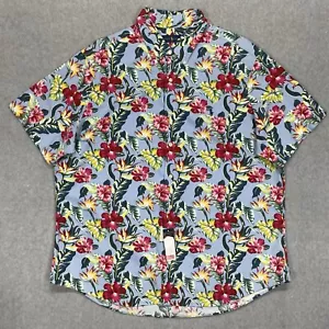 Polo Ralph Lauren Shirt Mens XXL Blue Short Sleeve Button Down Floral Hawaiian - Picture 1 of 10