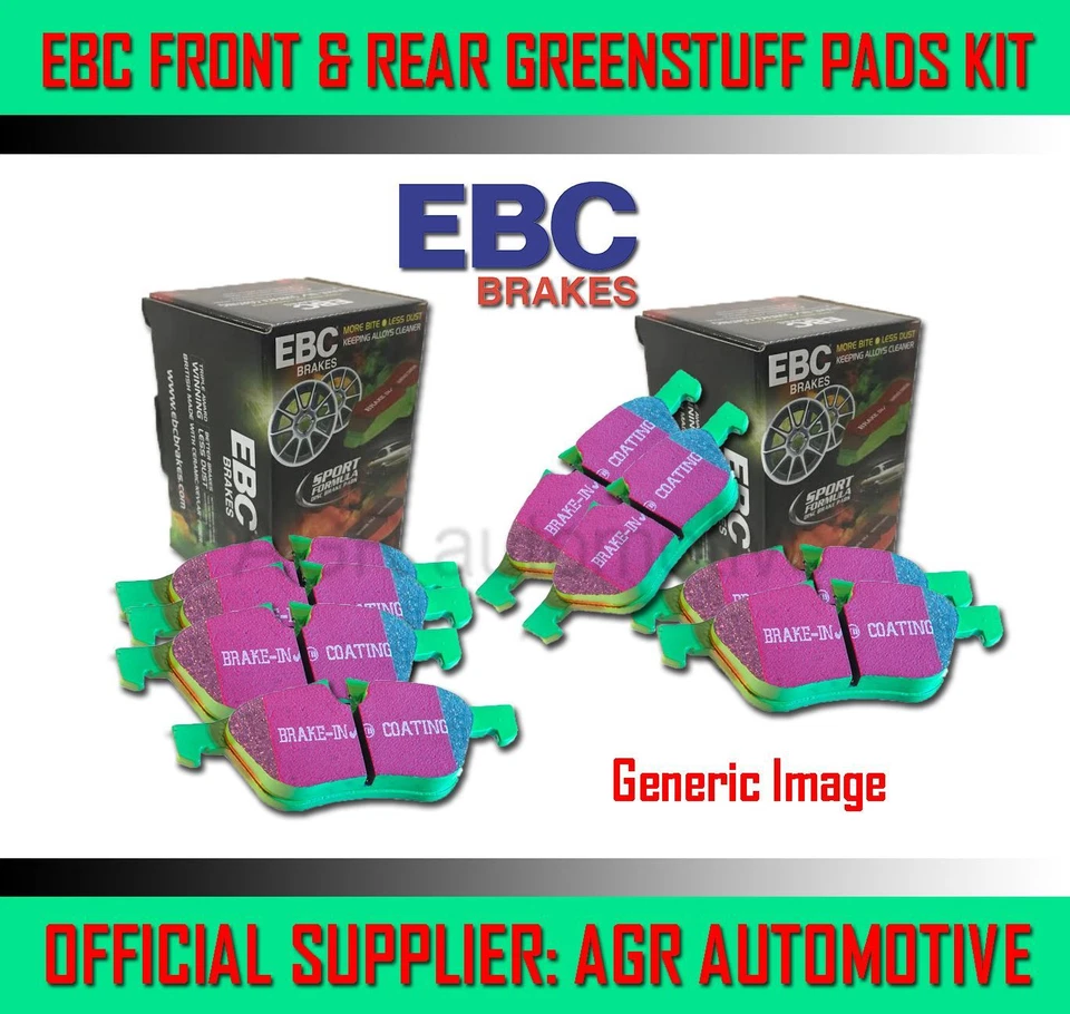 EBC GREENSTUFF FRONT + REAR PADS KIT FOR VOLKSWAGEN JETTA 2.0 TD 170 BHP 2005-10 - Image 1 of 1