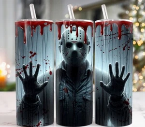 Horror Jason Halloween Movie 20oz Tumbler Stainless Travel Tumbler Cup - Picture 1 of 1