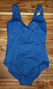 Traje de baño Lands End 8 3267 azul vintage espalda en U sin alambre hecho en EE. UU. excelente condición - Imagen 1 de 3