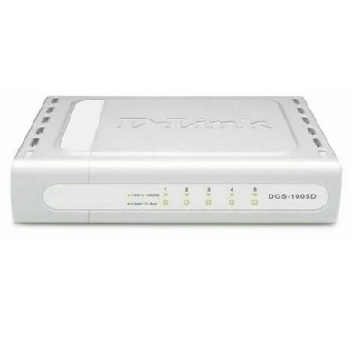 GIGABIT SWITCH ETHERNET 5-PORT 10/100/1000 NETWORK DESKTOP LAN - Image 1 of 4