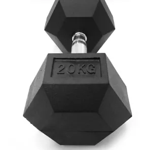 20kg Muscle Motion Rubber Hex Dumbbells Weights (Sold Individually) - Picture 1 of 15
