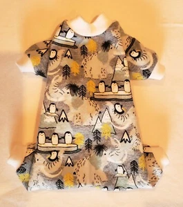 Penguins Xmas Flannel Pajamas Dog Puppy Teacup Pet Apparel Clothes XXXS - Large - Picture 1 of 2
