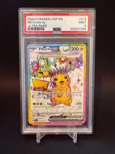 🌈 Pikachu ex 219/191 Sv08: Surging Sparks Holo - Pokemon - PSA 9 - MINT - Picture 1 of 2