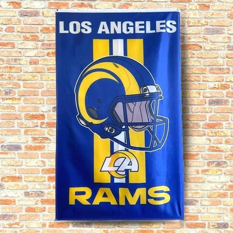 Los Angeles Rams 3x5 ft Flag Super Bowl LVI Champions NFL LA Helmet Banner Logo Cover