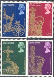 Gran Bretaña 1978 Yvert #864/67 25 Aniv. Coronación MNH-EN MUY BUEN ESTADO - Imagen 1 de 1