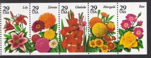U.S.Mint Booklet strip of 5 - 29c-Garden Flowers #2829-2833a L2 - Picture 1 of 1