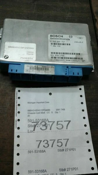 99 00 01 BMW 740IL CHASSIS ECM TRANSMISSION RH REAR ENGINE COMPARTMENT LWB IL Foto 1 de 1