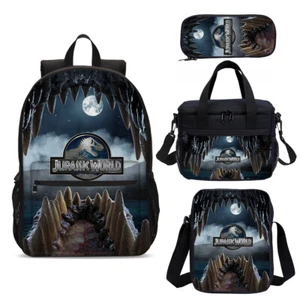 Jurassic World Dinosaurier Mond Kinder Schulrucksack Kühltasche Brotzeittasche Federmäppchen Set - Bild 1 von 19