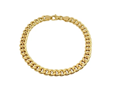 18K Gold Cubankette Armband 21 cm Länge 5 mm Breite Rea Gold - Bild 1 von 4