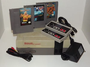 Original Nintendo NES System Console, hook ups, New 72 PIN, 3 Wrestling Games - Picture 1 of 8
