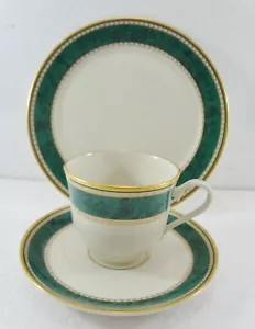 Pickard Sherwood Verde Oro China Juego de 3 Piezas Taza Platillo Ensalada/Plato de Postre - Imagen 1 de 4