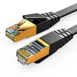 Câble LAN 0,5 M 10 G CAT7 plat F-FTP rj-45 patch court 50 cm câble internet - Photo 1/2