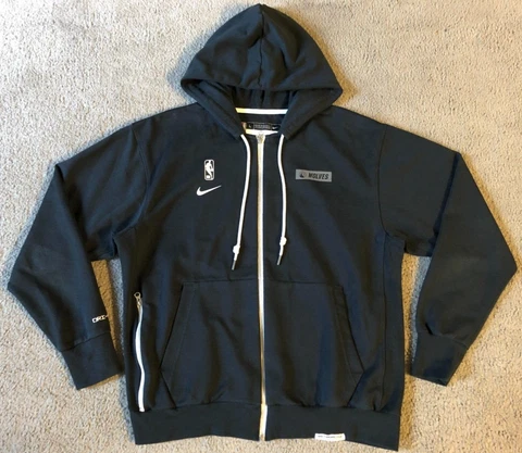 Nike Dri-Fit NBA Authentics Minnesota Timberwolves Zip Hooded Sweatshirt - Large Cover