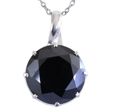 RARO 37,50 quilates colgante de diamantes negros en plata de ley 925... - Imagen 1 de 4