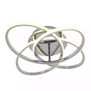 Artika Swirl Butterfly 16 in. 1-Light Modern Chrome LED Flush Mount Ceiling - Picture 1 of 6