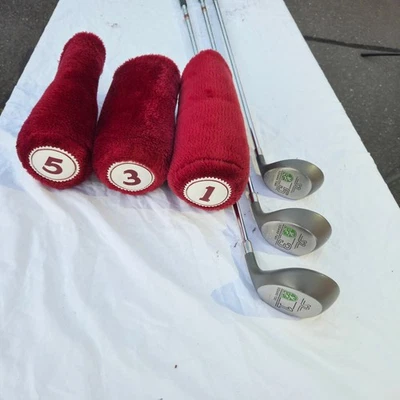 Driver de palos de golf cuadrados para dos diestros, 3 maderas, 5 maderas con cubiertas de cabeza de club vintage damas Foto 1 de 4