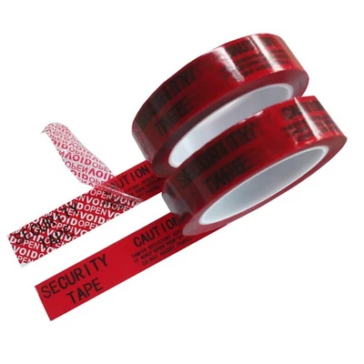 Tamper Evident Security Tape Red VOID Total Transfer Seal 1in x 55yd 2pk - Image 1 of 4