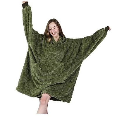  Manta Usable de Microfibra, Manta Usable Ligera De Gran Tamaño Adulto Verde Foto 1 de 4