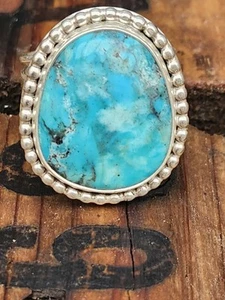 Sterling Silber Türkis Stein Ring Indianer Navajo Größe 10,5 won37 TR - Bild 1 von 4