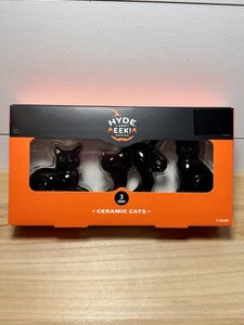2025 Target Hyde & EEK 3pc Black Cats Mini Mantle Ceramic Figures Decorative NEW - Picture 1 of 3
