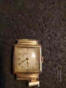 ART DECO BUREN 1OK ROLLED GOLD PLATE ROSE COLORED PARTS AND REPAIR UNISEX - Picture 1 of 3