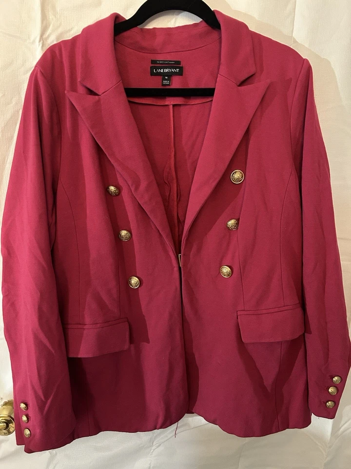 Blazer Lane Bryant “The Bryant” Talla 16 Rosa Con Botones Dorados Punta Foto 1 de 4
