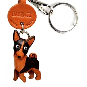 Llavero Basenji Hecho a Mano 3D Cuero Perro *VANCA* Hecho en Japón #56769 - Imagen 1 de 10