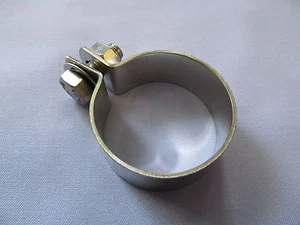 06-7666S NORTON DOMINATOR TWIN 1 5/8" SILENCER CLAMP ASSEMBLY STAINLESS STEEL - Picture 1 of 1