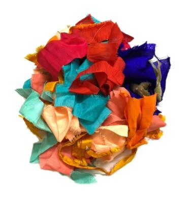 Mix Colorful Small to Very Small Fabric Scraps - Sale by weight -100 gms /3.5 oz - Image 1 of 4