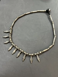 Antique Victorian 54g Sterling Silver Collar Necklace *ROPE LOCK* - Picture 1 of 6
