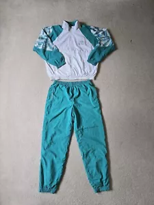 Vtg SERGIO TACCHINI Two Piece Teal Tracksuit Sz 50 XL Jacket Pants Blue Set 90s - Picture 1 of 10