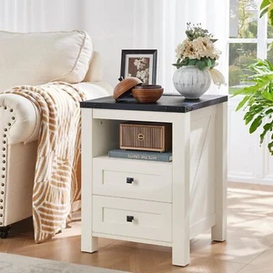 Night Stand with 2 Drawers and Shelf Storage,Bedside Cabinet for Bedroom - Picture 1 of 7