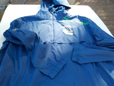 NWOT Fanatics hooded pullover, men's XXL, blue, Vancouver, NHL, pockets, cinch - Image 1 of 4