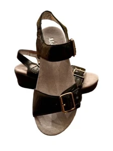 Alegria by PG Lite Ankle Strap Sandal MOR-159 Black Leather Size 6.5 - Picture 1 of 7