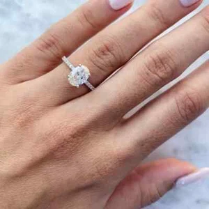 1.28 Ct Lab Grown CVD Diamond Wedding Solitaire Ring 14k Solid White Gold - Picture 1 of 8