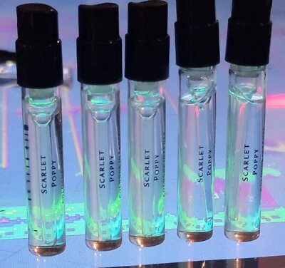 5 X (FIVE) Jo Malone Scarlet Poppy Cologne Intense 1.5 ml 0.05oz Sample Size New Foto 1 de 4