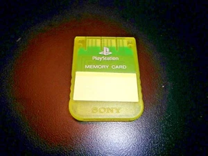 Tested ! Official *Yellow w/ Sticker* Playstation 1 Memory Card for Japan/US PS1 - Picture 1 of 3