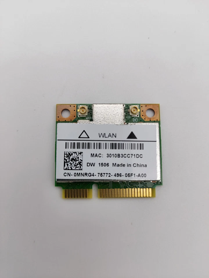 Dell Wireless 1506 DW1506 WiFi 802.11 b/g/n WLAN Mini-PCI Express Card 0MNRG4 - Bild 1 von 1