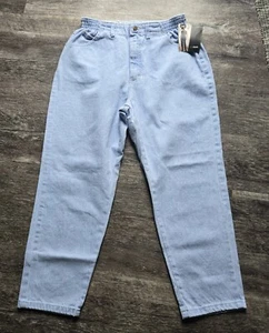 NWT Lee Elastic Side Tapered Leg Jeans Woman's Size 12 Blue Mid Rise Relaxed Fit - Picture 1 of 14