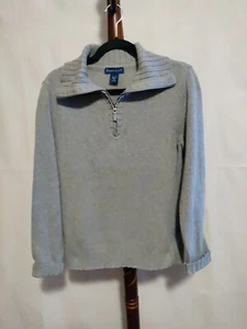 Karen Scott womens size M pullover sweater gray 1/4 zip long sleeve collar NWOT - Picture 1 of 6