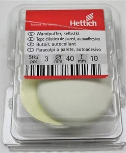 3 Stück Hettich Wandpuffer Gummi selbstklebend weiß, Ø 40 mm, H: 10 mm, 89923 - Bild 1 von 3